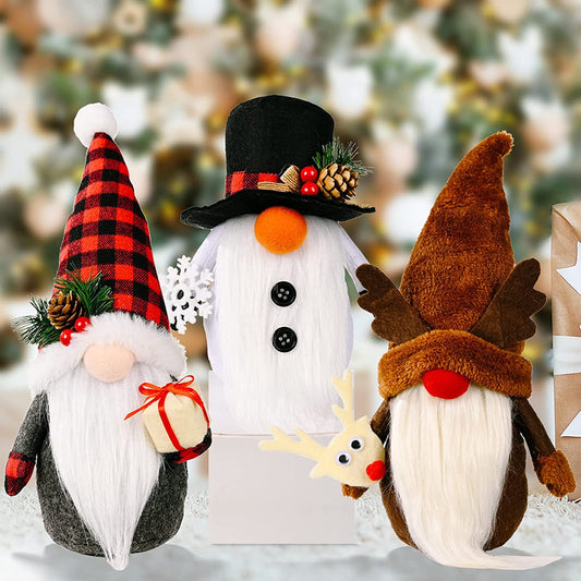 Christmas Snowman/ Elk /Elderly Gnome Ornaments